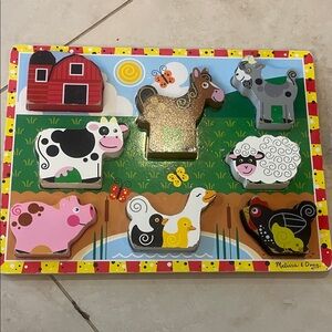 Melissa & Doug Farm Animal Puzzle - Red, Pink, Brown